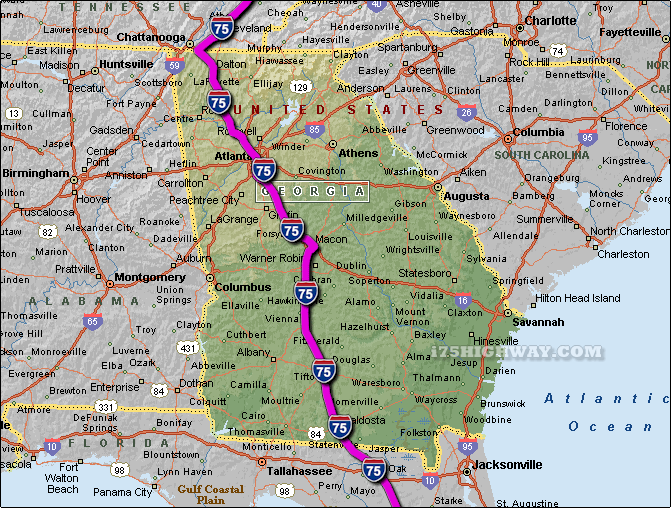 interstate 75 georgia map