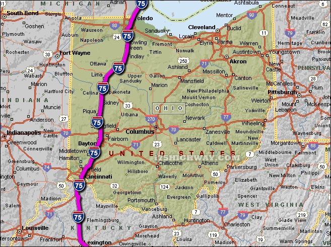 interstate 75 ohio map