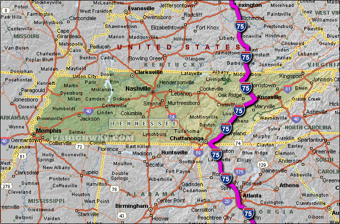 I 75 Tennessee Map